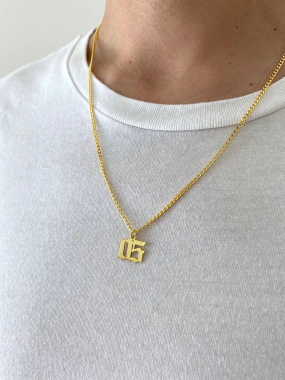 Gold Number Necklace Silver Custom 
