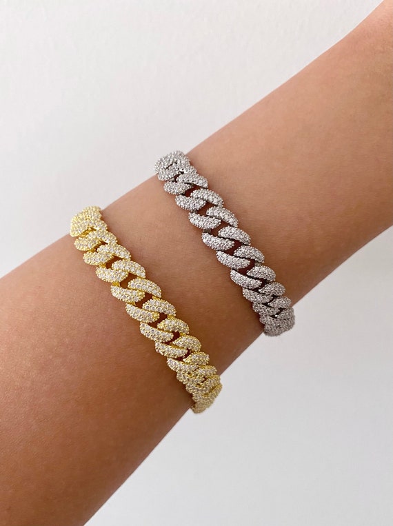Cuban Chain Bracelet Iced Cuban Link 