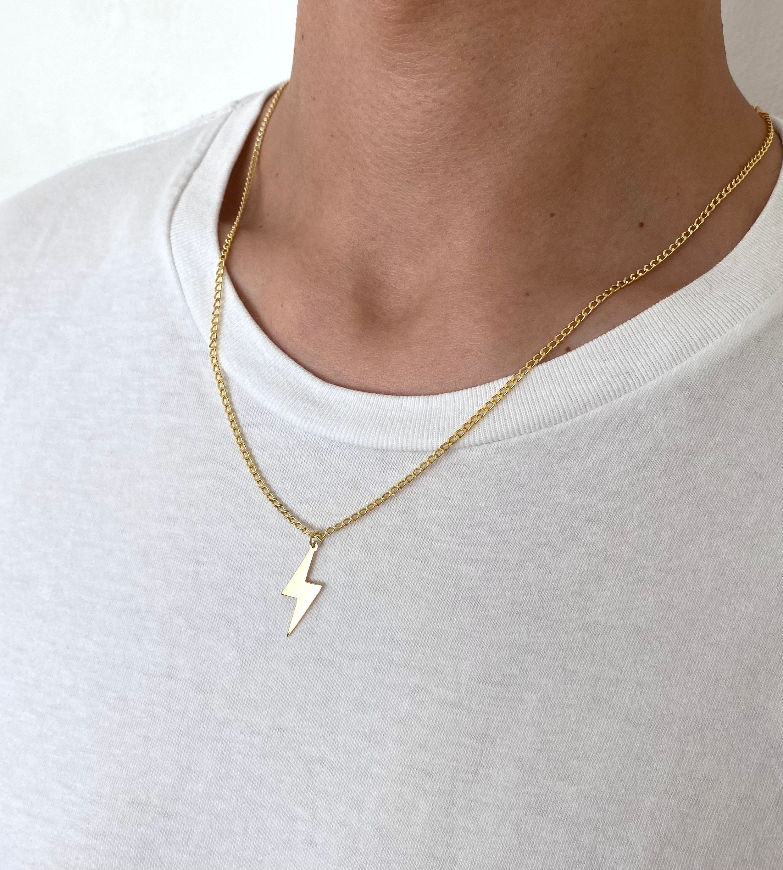 Lightning bolt on sale mens necklace