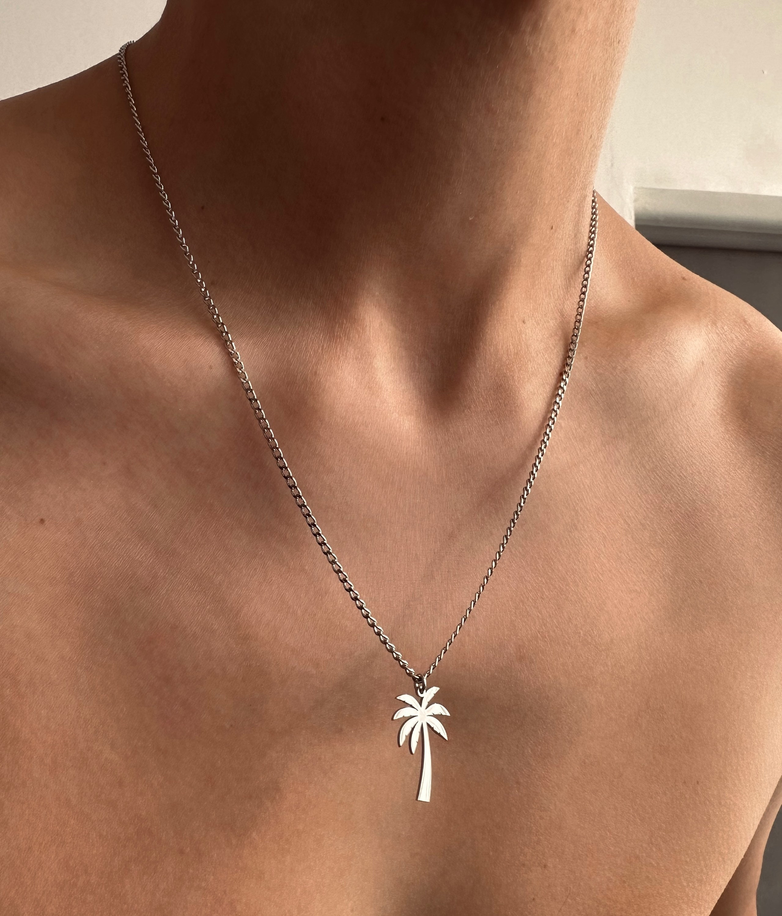 Men's palm tree necklace