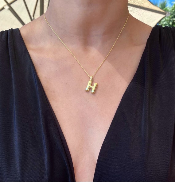 Bubble Letter Necklace Personalized 