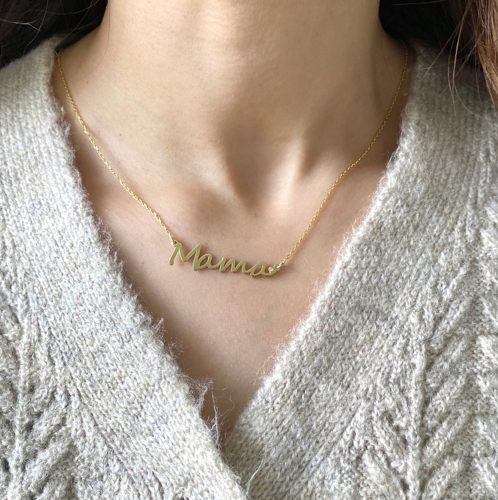 Personalized Mama Necklace Etsy