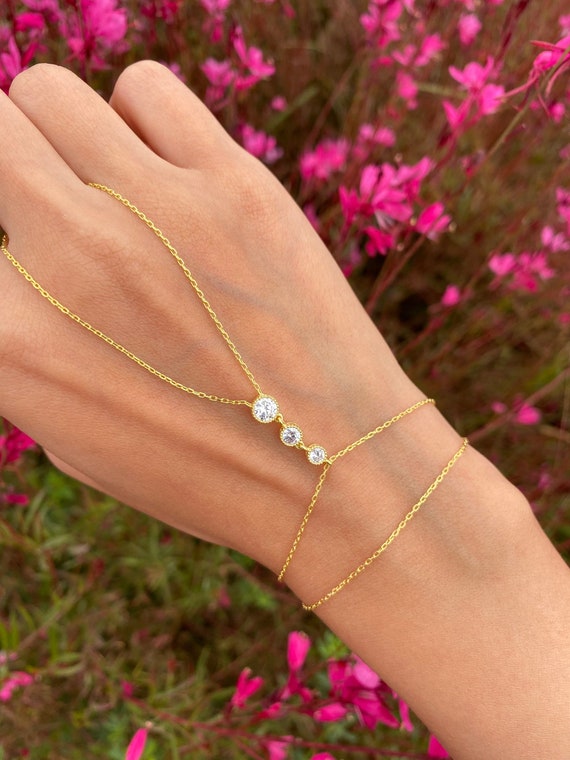 Buy Designer Finger Ring Chain Bracelet online