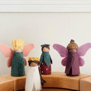 Diverse Fairy Doll Wooden Peg Doll Baby Shower Gift Girl Room Decor Present Nursery Art Fairy Multicultural Doll Newborn (RING NOT INCLUDED)