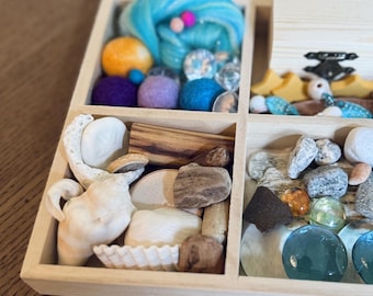 Mermaid Loose Parts Natural Play Creative Open-Ended Pieces Sorting Counting Building Blocks Kids Toddler Eco-Friendly Preschool Montessori