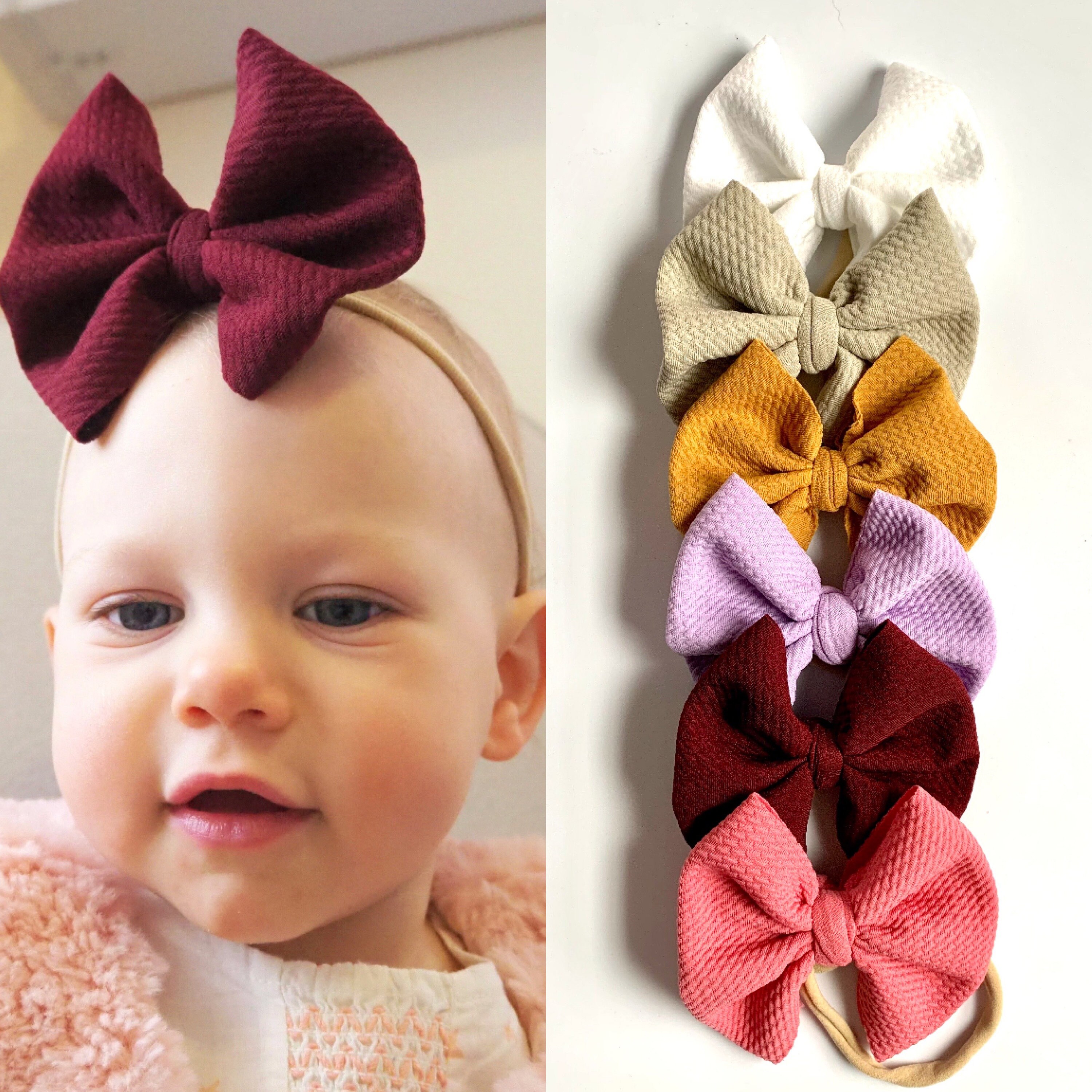 Bullet Fabric Bows. Nylon Headband or Metal Alligator Clip Etsy