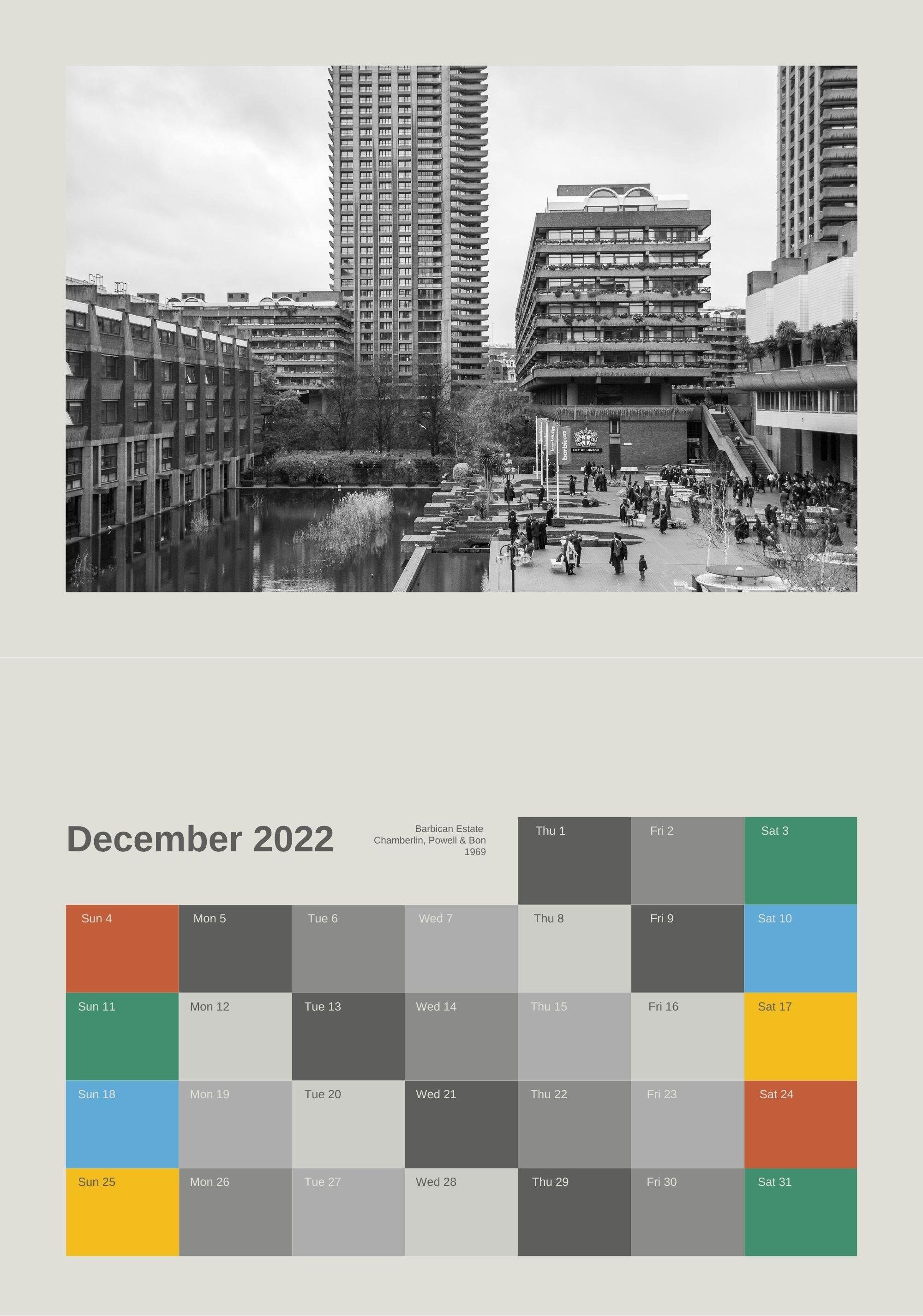 2022 Calendar London Brutalist Architecture | Etsy