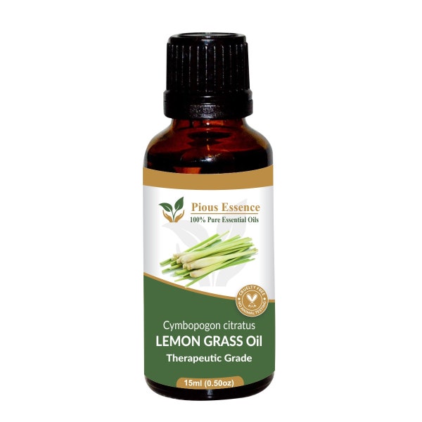 100% Pure Natural Lemongrass Essential Oil - Pious Essence - Therapeutic Grade Lemongrass Oil 5ml To 1000ml Free Shipping Worldwide