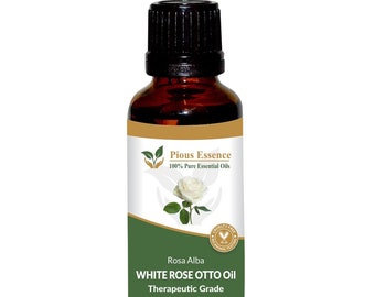 100% Pure Natural Bulgarian White Rose Otto Essential Oil - Pious Essence - Therapeutic Grade White Rose Otto Oil 5ml To 1000ml