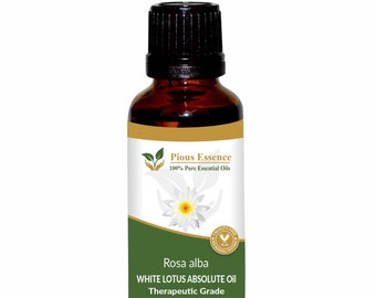 100% Pure Natural White Lotus Absolute Oil - Pious Essence - Therapeutic Grade White Lotus Essential Oil 5ml To 1000ml Free Shipping