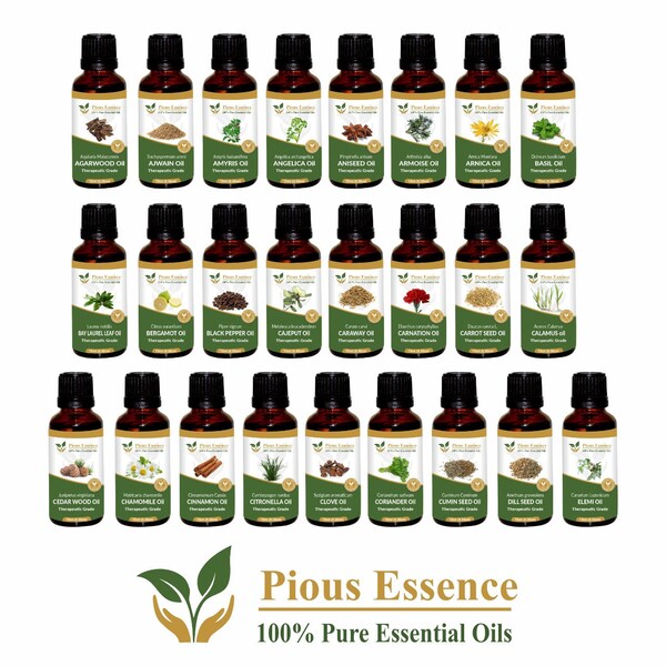 Pious Essence 100% Pure Essential Oils Of Your Choice (Jasmine, Rose, Frangipani, Vetiver, Patchouli, Lavender) & Must More! - Free Shipping