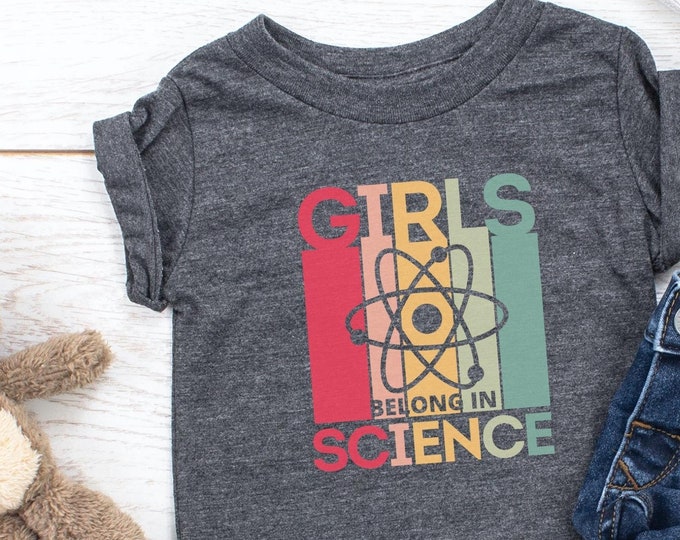 Zukünftige Wissenschaftler Shirt, Baby-Dusche-Geschenk für Wissenschaft Lehrer, feministische Baby-Kleidung, Wissenschaft Kleinkind, Geburtstagsgeschenk für Mädchen, MINT, Macht