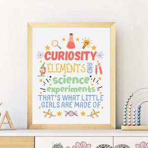 Little Girls Science Poster, Baby Shower Gift for Girls, Feminist ...