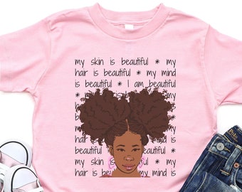 Youth Black Pride TShirt, Black Girl Shirts for Toddlers and Kids, Magic, Juneteenth Shirt for Kids Black History Month Gift for Black Girls