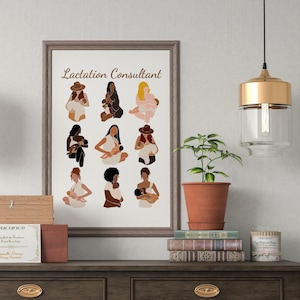 Lactation Consultant Wall Art, CLC Art Print, Thank You Gift for Breastfeeding Peer Counselor Gifts Christmas, Black Birth Matters