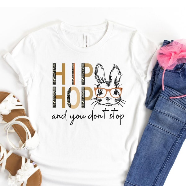 Funny Easter Shirt for Kids, Boho Hipster Easter Bunny, Hip Hop Easter Day Shirt, Bunny Shirt Easter Shirt for Youth Hipster Glasses