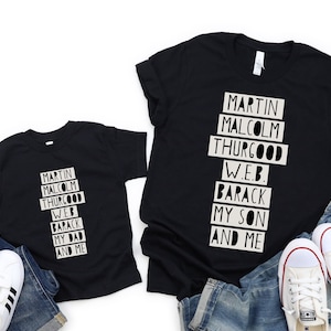 Father's Day Shirt for Black Boy and Black Dad, Daddy and Me Matching Black History Tshirt, Black Pride Culture, Joy, Gift Father Son, Man image 2