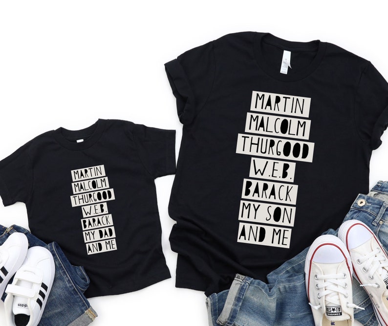 Father's Day Shirt for Black Boy and Black Dad, Daddy and Me Matching Black History Tshirt, Black Pride Culture, Joy, Gift Father Son, Man image 2