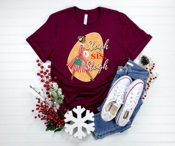 Black Lady Christmas Shirt for Black 