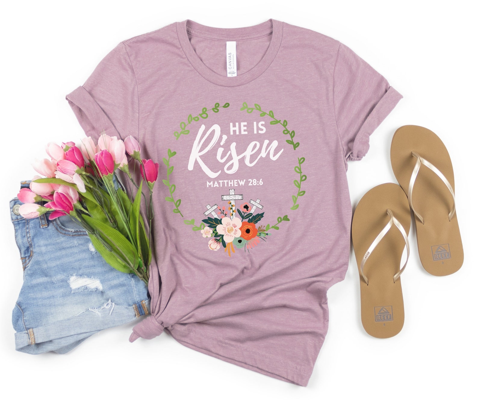 Christian Easter Shirt for Women Easter Sunday Shirt He is Etsy