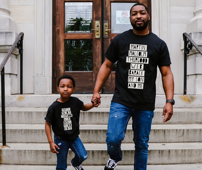 Father's Day Shirt for Black Boy and Black Dad, Daddy and Me Matching Black History Tshirt, Black Pride Culture, Joy, Gift Father Son, Man image 1