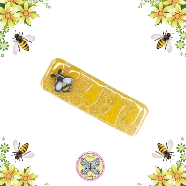 Bee Hair Clip| Honey Drip | Resin| Gifts for Her |Honeycomb| Gifts for Girls| Hair Accessories| Glitter| Handmade