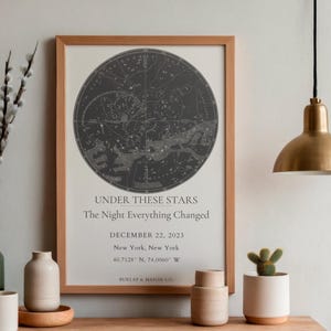 Personalized Engagement Star Map Print | Custom Celestial Night Sky Art | Romantic Proposal Gift | Digital Download
