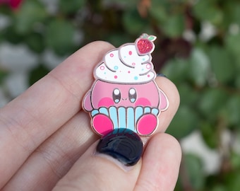Kirby Cupcake Enamel Pin