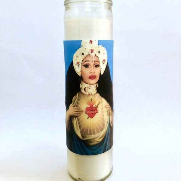 Saint Cardi B Candle Label - Iconic Icons Collection