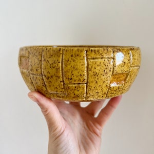 Yellow Geometric Ceramic Bowl