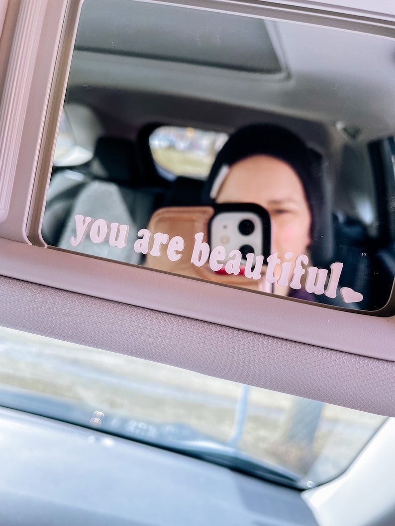 You Are Beautiful Car Mirror Decal Rearview Mirror Sticker Etsy