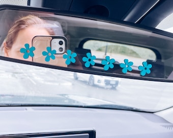 Daisy Car Mirror Decal, Rearview Mirror Sticker, Car Mirror Sticker, Cute Car Decal, Trendy Car Decal, Flower Decal, Car Decal for Women
