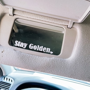 Blijf gouden auto spiegel sticker, achteruitkijkspiegel sticker, zelf bevestiging sticker, auto spiegel sticker, schattige auto sticker, positiviteit, trendy sticker