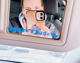 eres una calcomanía de espejo de coche rudo, calcomanía de espejo retrovisor, accesorio de coche de moda, accesorio de coche interior, calcomanía de portátil, pegatina decorativa de coche