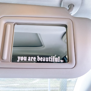 You are beautiful car mirror decal, rearview mirror sticker, self affirmation car decal, car mirror sticker, cute car sticker, positivity