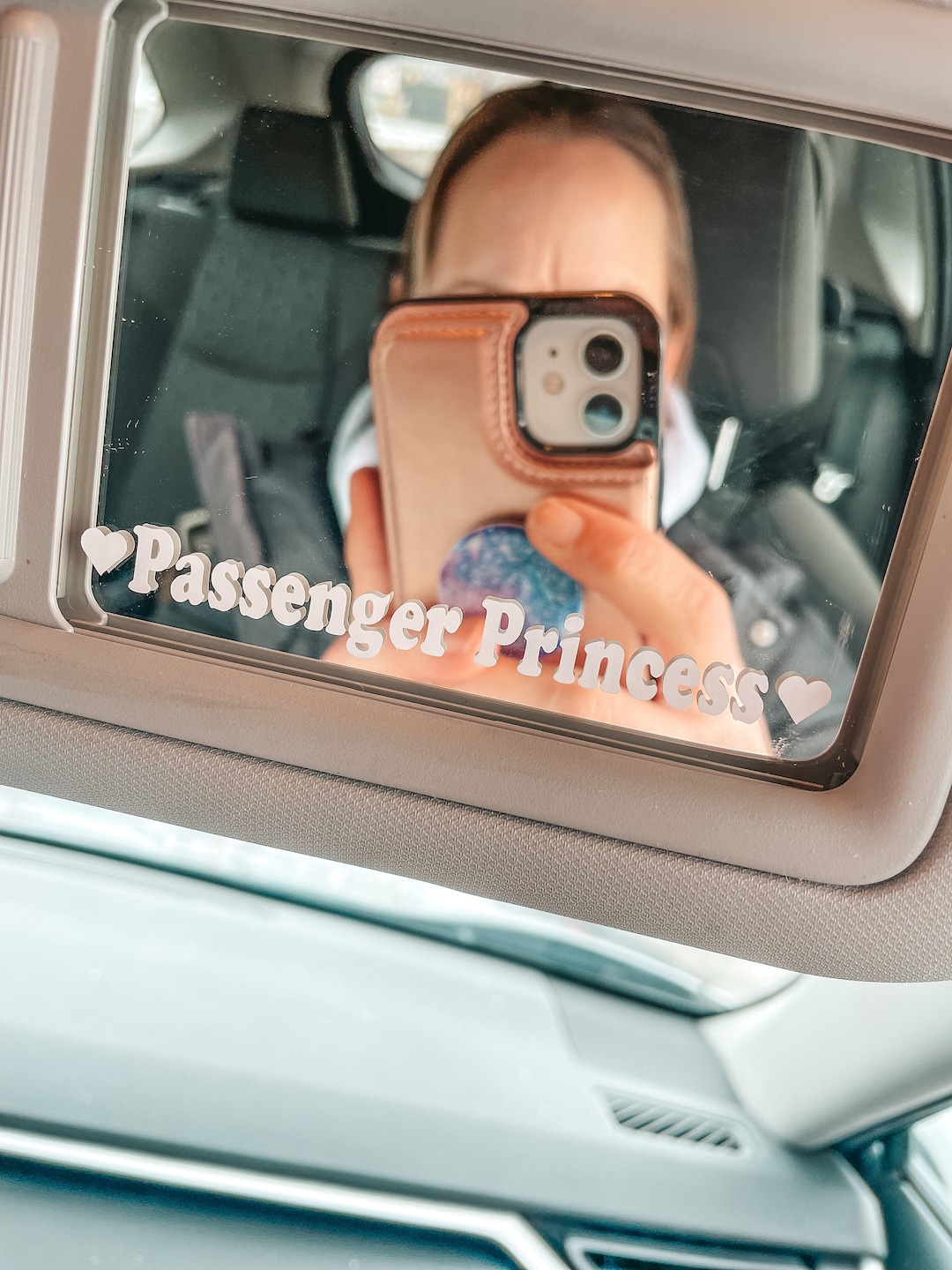 Passenger Princess Car Mirror Decal, Rearview Mirror Decal, Trendy Car
