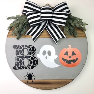 Boo - Halloween Door Hanger - Welcome - Pumpkin - Fall - Door Hanger - Door Decor - Wreath - Housewarming Gift - Front Door