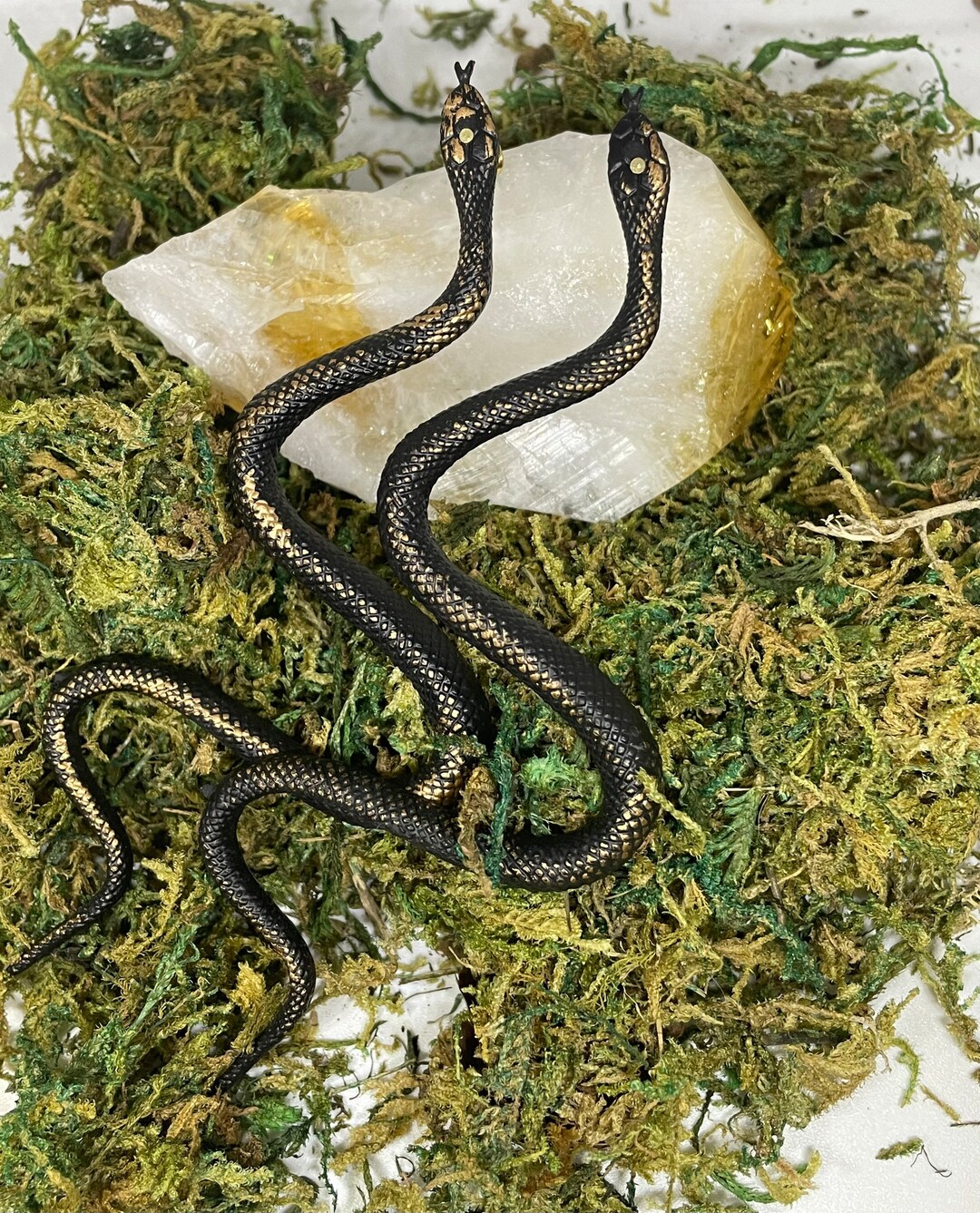Black Snakes With Gold Accents Dangle Earrings / / Spooky Halloween ...