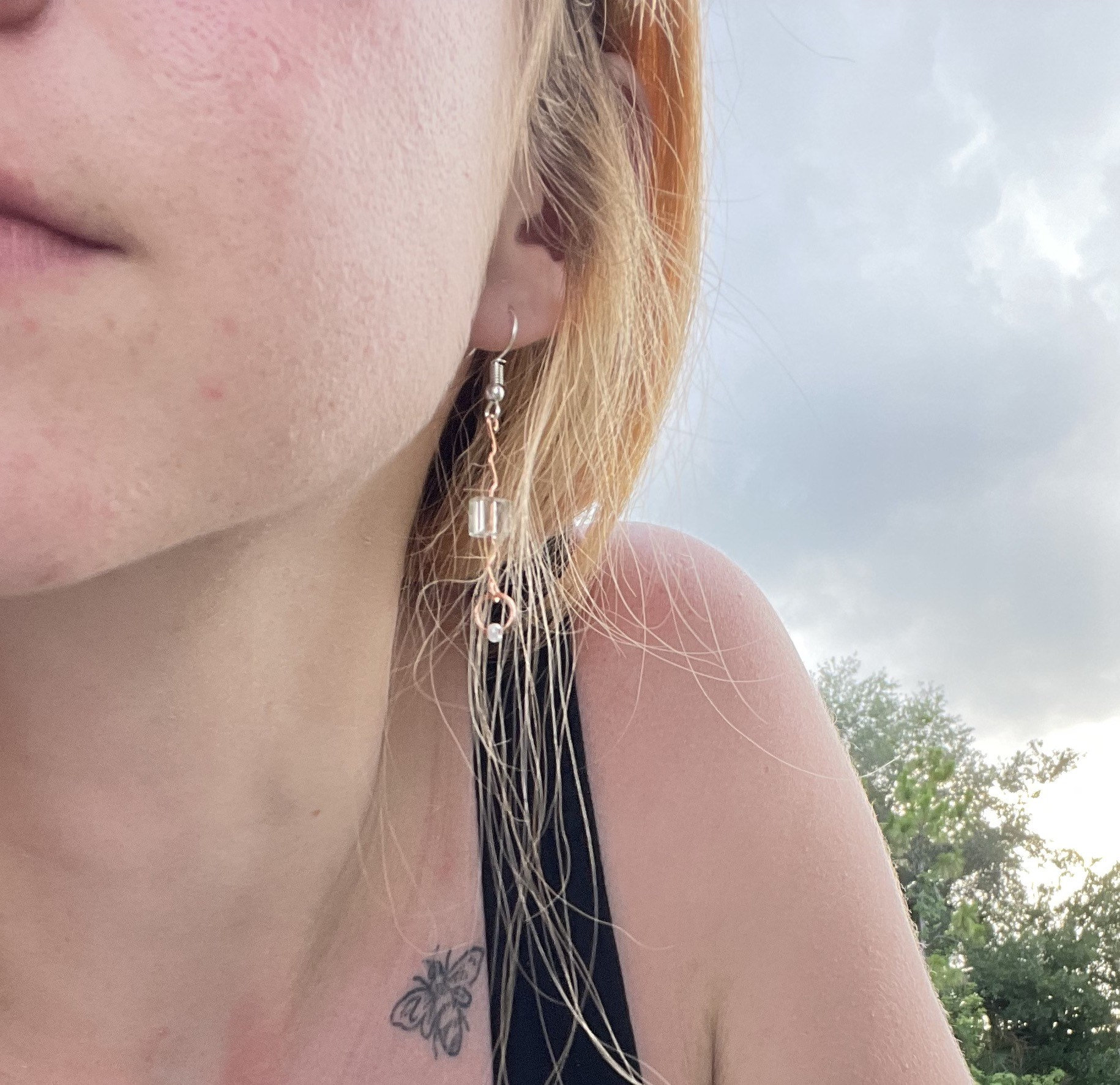 Copper Wire Earrings With a Unique Shape Etsy UK