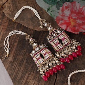 Sahara Jhumka , designer statement Earrings, Eid jewellery , Ramadan Jewellery, Bollywood jhumkas, Doli earrings with Sahara,Indian earrings