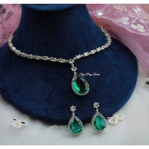 Deepika Padukone Oscar Set, High quality Ad set, Necklace set with earrings, Bollywood jewellery, Sabyasachi inspired, Cubic Zirconia set