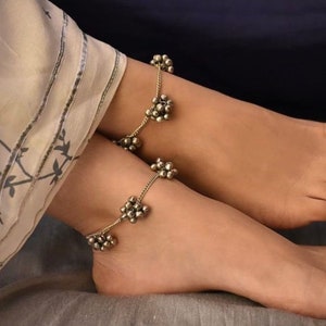 Oxidized anklet,German silver anklet, elephant anklet ,anklet pair, silver anklet ,Indian anklet, Indian jewelry , Pakistan jewelry, jhanjar