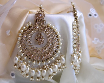 Kundan Chandbali Earrings: Polki, Glass Beads, Bollywood Style