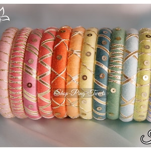 Pastell Armreife, Gota Armreife, Traditionelle Kadas, indische ethnische Armreife, Kada Armreife, Brautjungfer Armreif, Navratri Armreif, Bunt churi