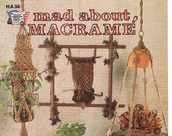 Macrame! How To Guide, Owls Plant Hangers, PDF Booklet, Fiber Art Design, Digital Download, Printable PDF
