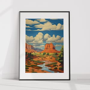 Southwest Landscape, Arizona Utah Desert Monument Valley, Painting Digital Download, Printable Wall Art
