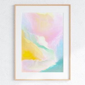 Pastel Abstract Art Print: Light Pink & Blue Modern Wall Decor (Digital Download)