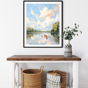 Lake House Wall Art | Impressionist Boat Painting Lakeside Decor | Lake House Gift Boating Art Print image 11