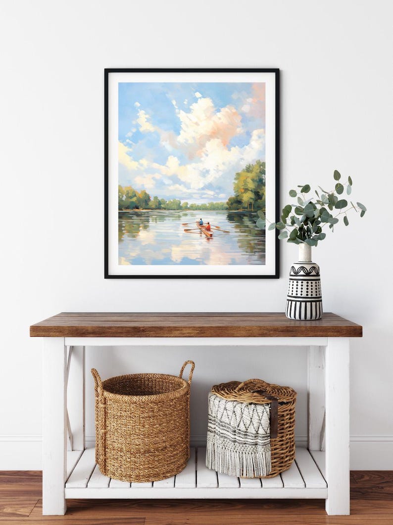 Lake House Wall Art | Impressionist Boat Painting Lakeside Decor | Lake House Gift Boating Art Print image 11