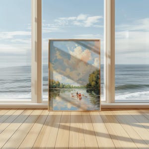 Lake House Wall Art | Impressionist Boat Painting Lakeside Decor | Lake House Gift Boating Art Print image 15
